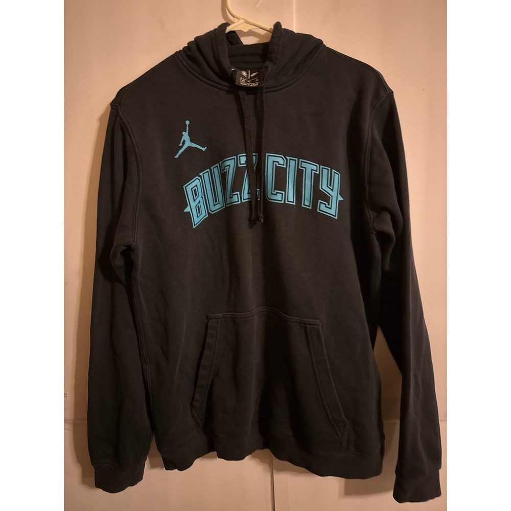 Mens Jordan Brand Charlotte‎ Hornets Buzz City Hoodie Black Size Medium Nike